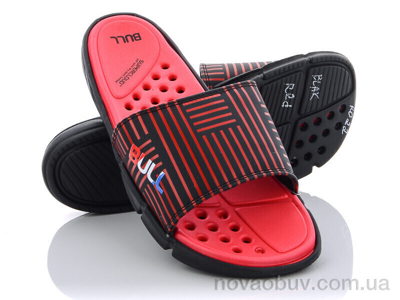 Шльопанці Obuvok R022 black-red (08841)