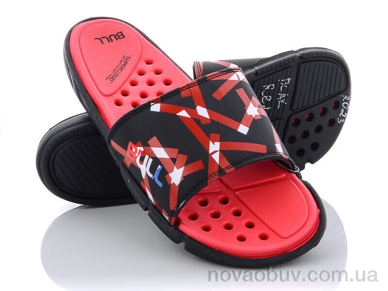 Шльопанці Obuvok R023 black-red (08841)
