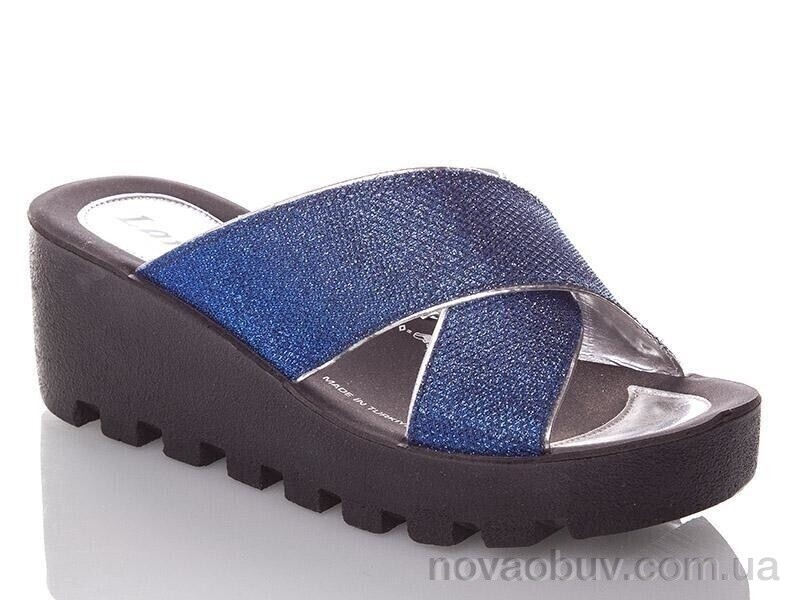 Шльопанці DeMur W777-18-blue-silver