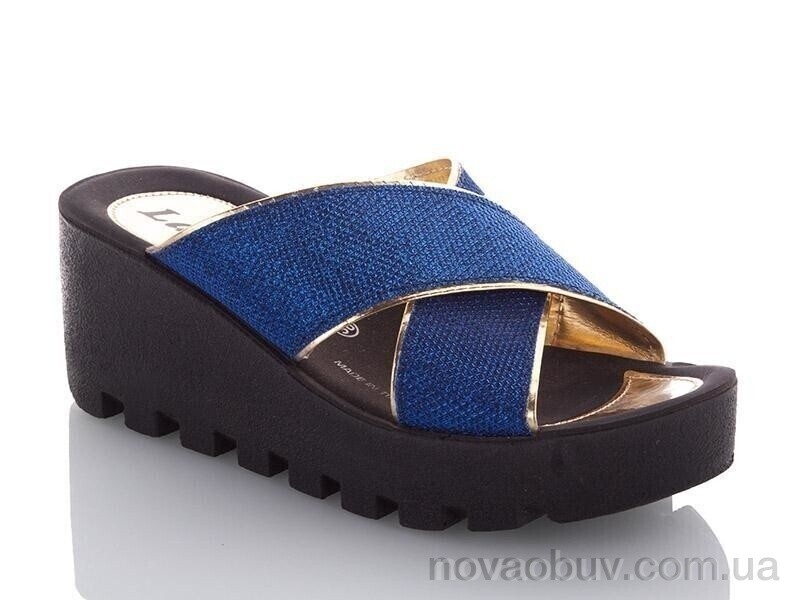Шльопанці DeMur W777-19 blue-gold