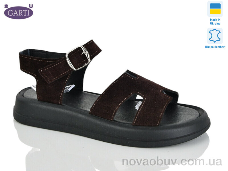 Босоніжки Garti 2194 корич замш