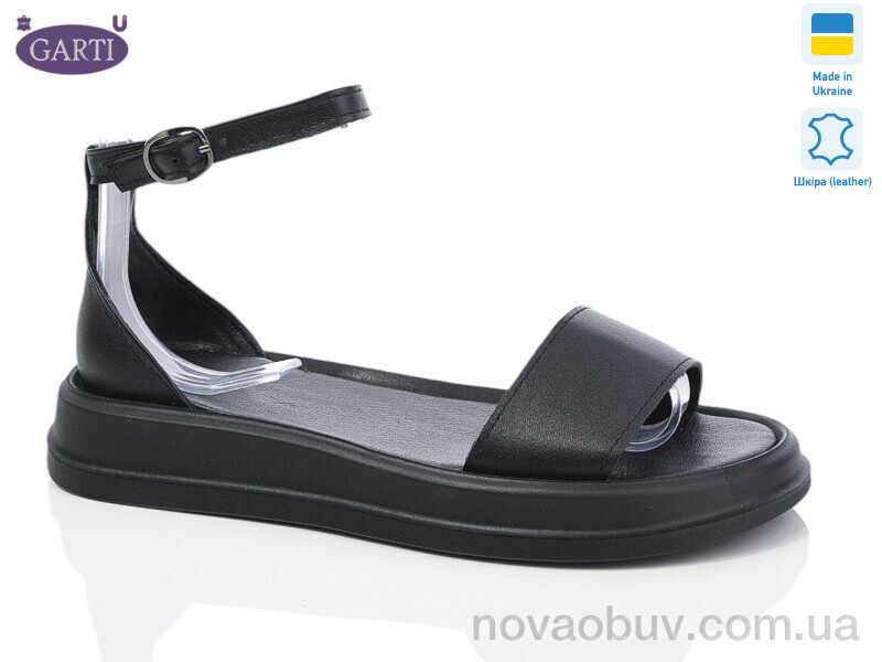 Босоніжки Garti 0183 чорна шкіра