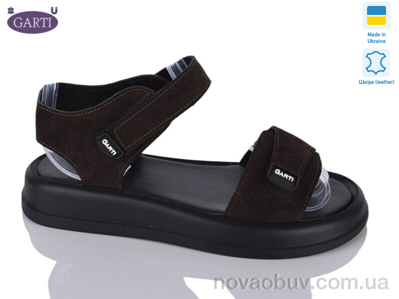 Босоніжки Garti 0136 корич замш