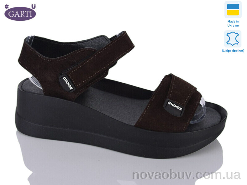 Босоніжки Garti 0196 корич замш