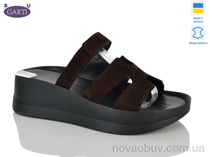 Шльопанці Garti 0193 корич замш