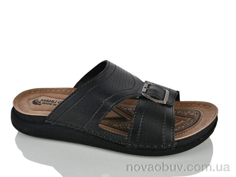 Шльопанці Lot Shoes 006-1 чорний шкіра