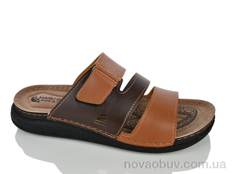 Шльопанці Lot Shoes 006-2 коричневий шкіра