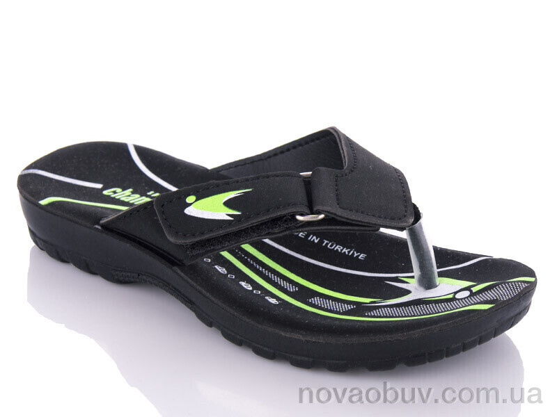 Шльопанці DeMur K26-6101 black-green (30-35)
