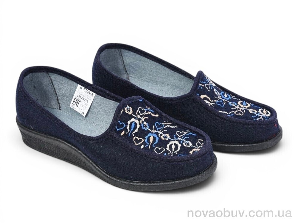 Капці Rai shoes 56125218 синій вишивка
