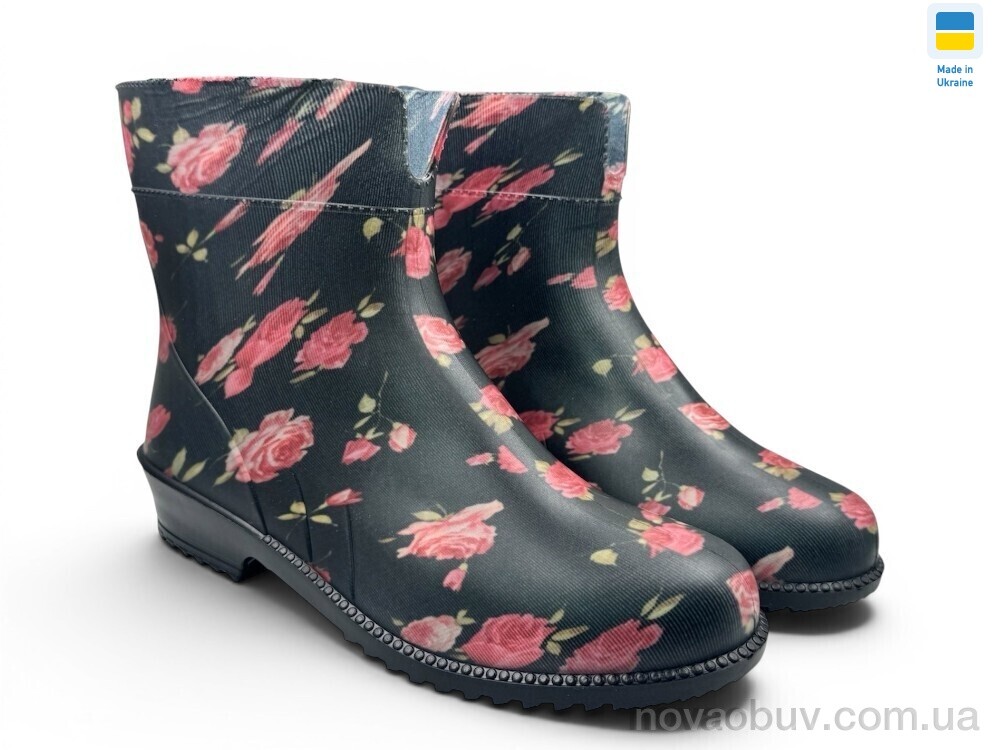 Гумове взуття Rai shoes Троянда чорний