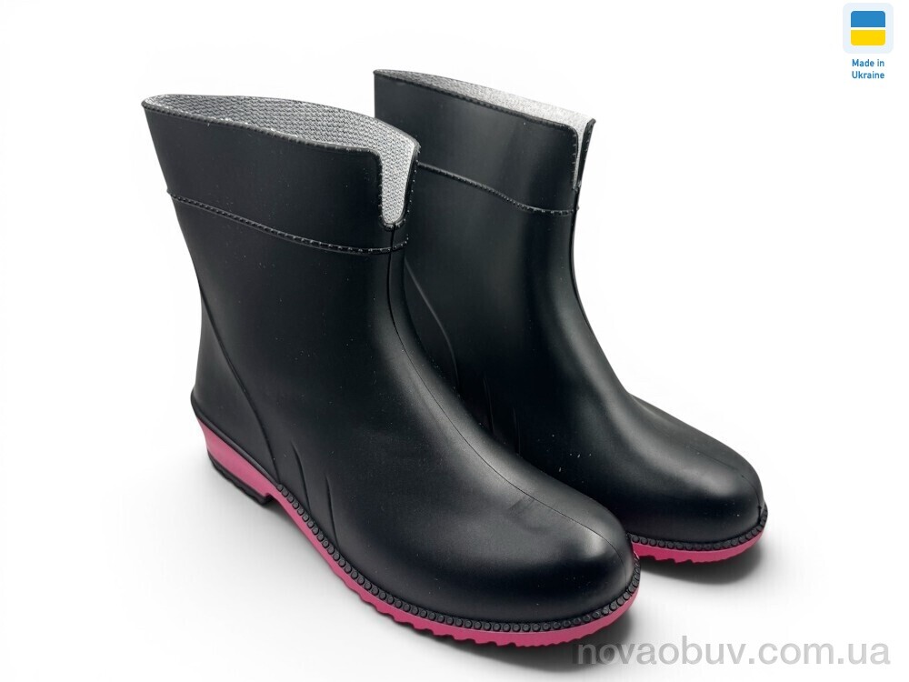 Гумове взуття Rai shoes Літма чорно-рожевий