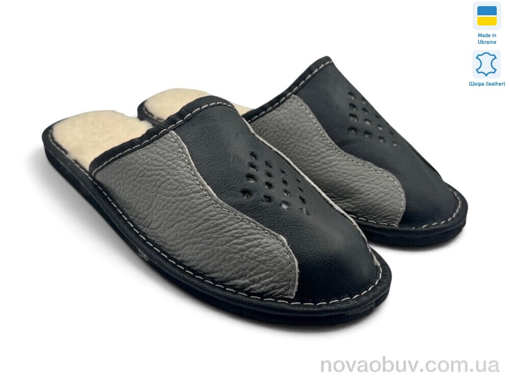 Капці Rai shoes 002-2 сіро-чорний
