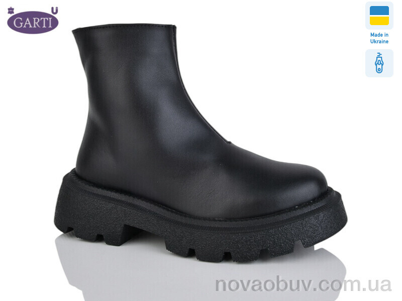 Черевики Garti 6725 чорна шкіра байка