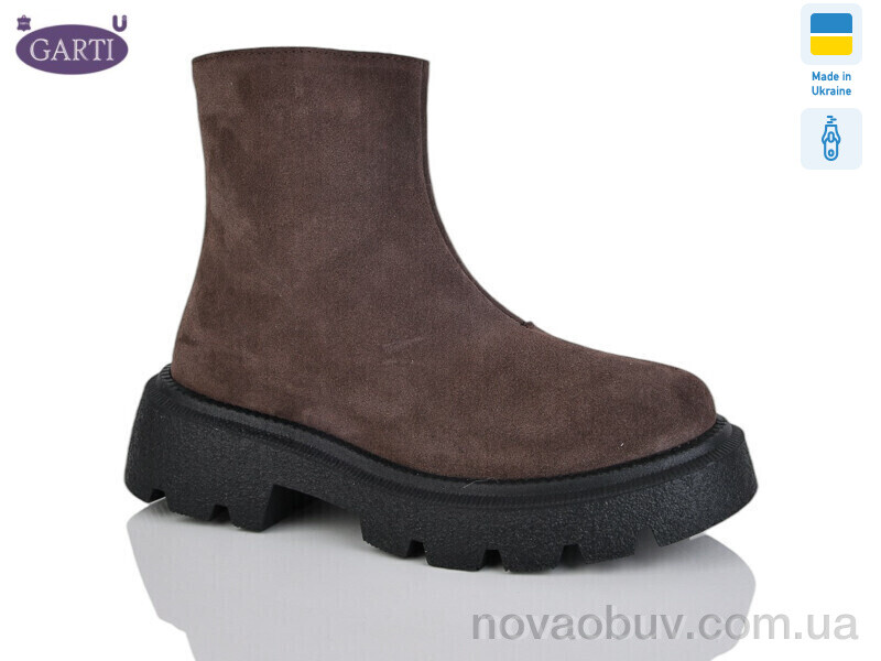 Черевики Garti 6725 корич замш байка
