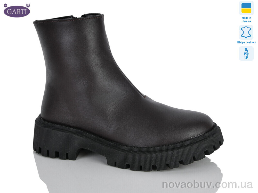 Черевики Garti 6723 корич шкіра хутро